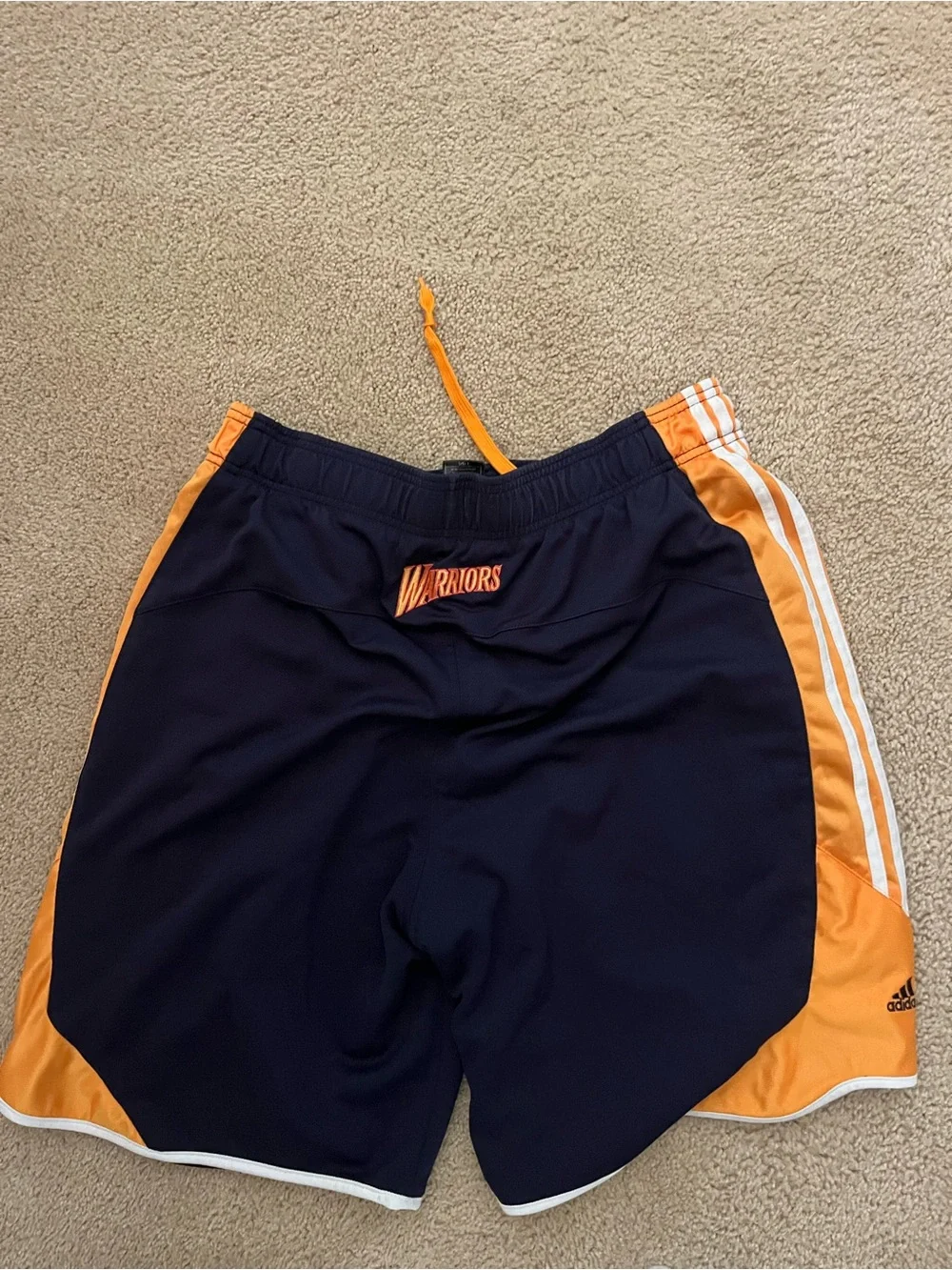 adidas Golden State Warriors Basketball Shorts SZ Large Y2K Lightning Bol